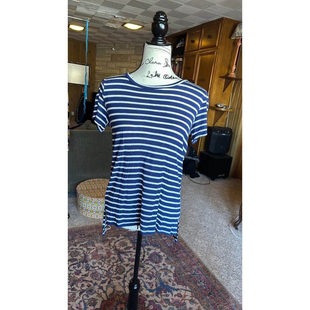 Y2K blue striped tee baby doll